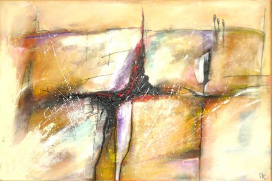 Drei Wanderer 2012, 80 x 150, Acryl  - verkauft